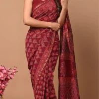 Chanderi Silk Mul and Raw silk Saree