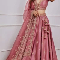 Embroidery Bandhani Lehenga Navratna design