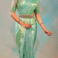 South Indian Women Kanjivaram Silk Saree with Blouse