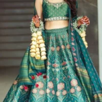 New Mehndi Lehenga Pure cotton Lucknowi work