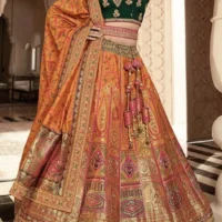Banarasi Silk Indian Bridal Lehenga in Magenta Colour