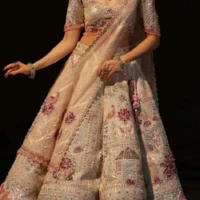 Multicolor Indian wedding bridal lehenga set