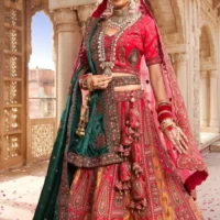 Indian wedding bridal Multicolor lehenga set